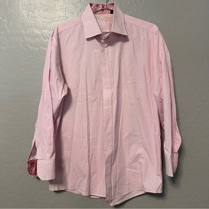 ENGLISH LAUNDRY PLAID COTTON LONG SLEEVE DRESS SHIRT SIZE 16 32/33 STRIPE